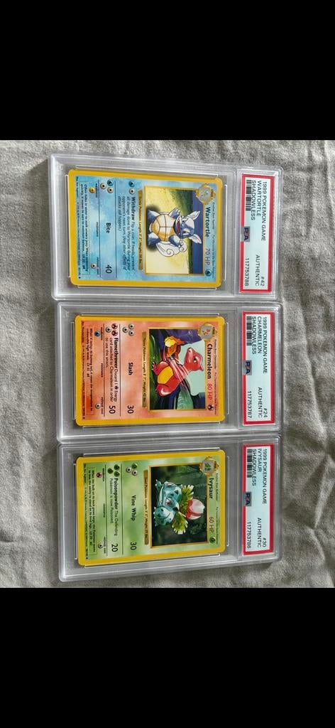 Shadowless trio: Wartortle, Charmeleon, Ivysaur, Ophalen of Verzenden, Gebruikt, Meerdere kaarten
