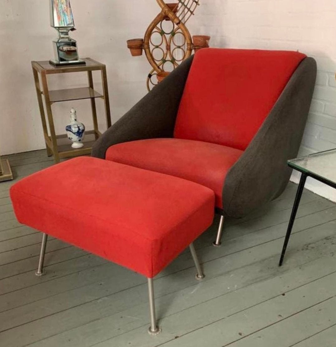 Fauteuil en ottoman model 167 van Theo Ruth Artifort jaren, Huis en Inrichting, Fauteuils, Ophalen of Verzenden