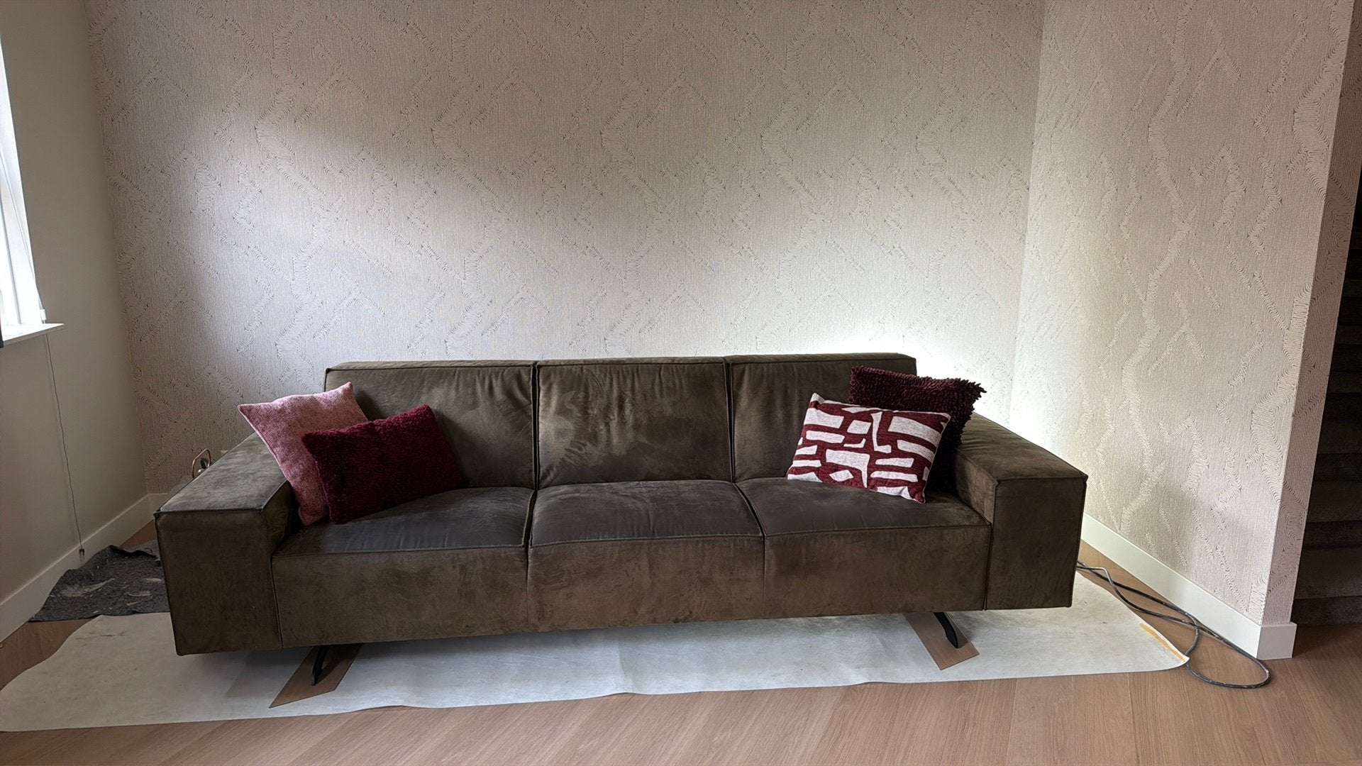 Groene montel bank! GRATIS AFHALEN!, Ophalen, 250 tot 300 cm, Gebruikt, 75 tot 100 cm