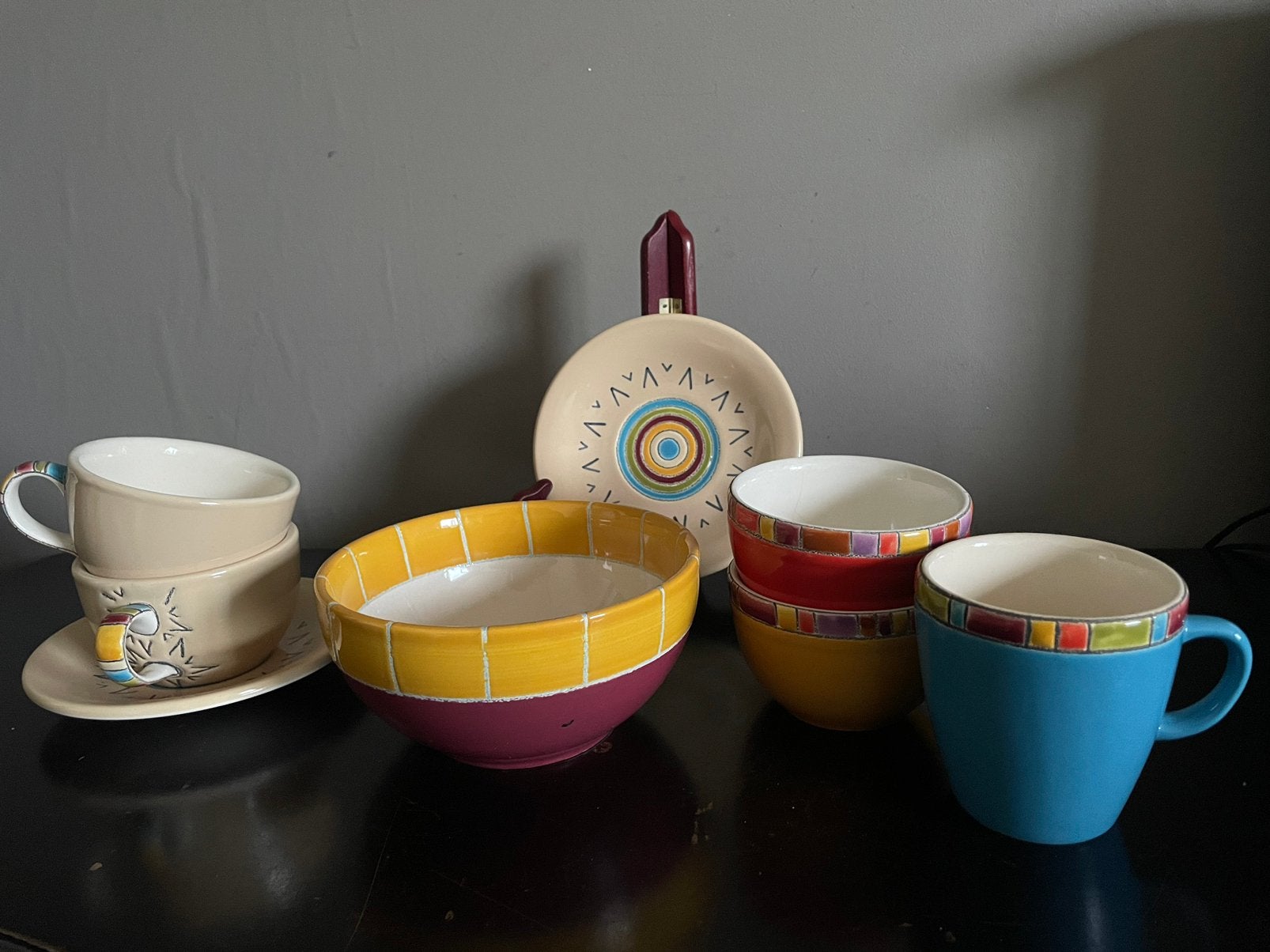 Artesa Fairtrade schaaltjes mok 2 kop en schotels, Huis en Inrichting, Keuken | Servies, Ophalen of Verzenden, Aardewerk, Overige stijlen