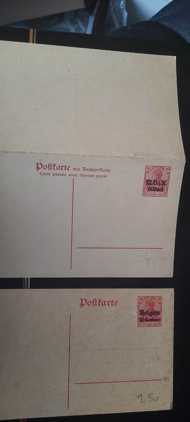 2 Postkaarten Duitsland/België - Reich, Verzenden