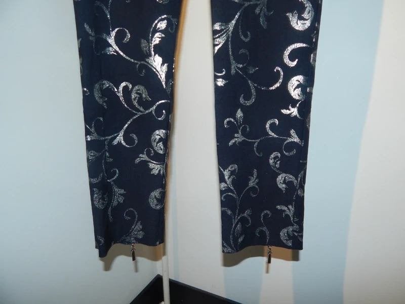 Joseph Ribkoff stretch broek zilveren paisley print chique M, Maat 38/40 (M), Verzenden, Zwart, Joseph Ribkoff