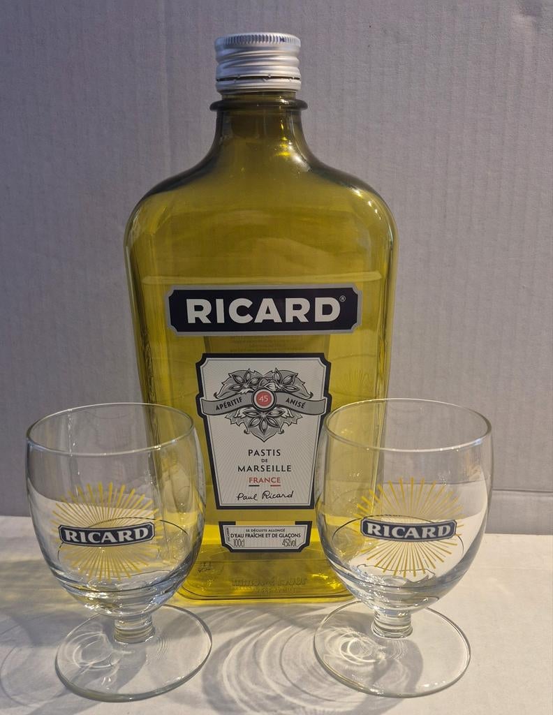Ricard set met plastic fles (Sp), Verzamelen, Glas en Borrelglaasjes, Overige typen, Ophalen of Verzenden