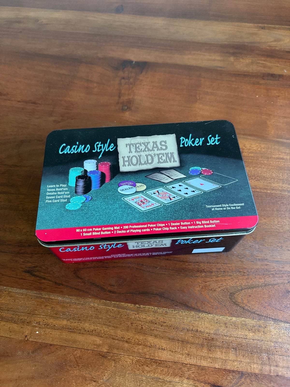 Texas Hold'em Poker Set - Casino Stijl, Drie of vier spelers, Ophalen of Verzenden, Zo goed als nieuw
