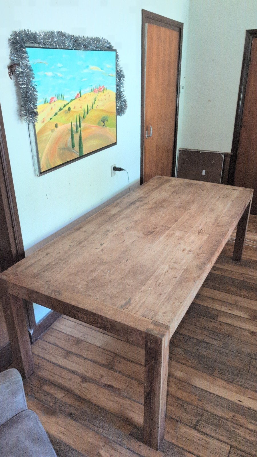 Robuuste houten eettafel bieding €350 nog geen reactie, Gebruikt, 150 tot 200 cm, Rechthoekig, Overige houtsoorten