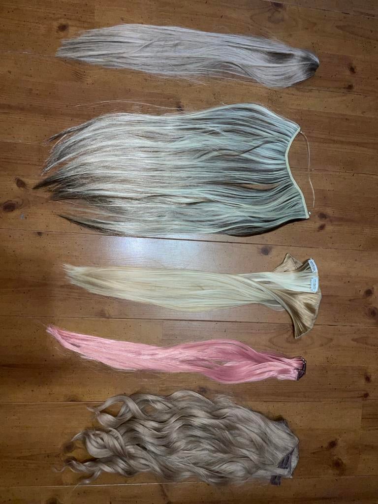 Diverse haar extensions: 5 soorten, per stuk of alles, Ophalen of Verzenden, Gebruikt, Pruik of Haarverlenging
