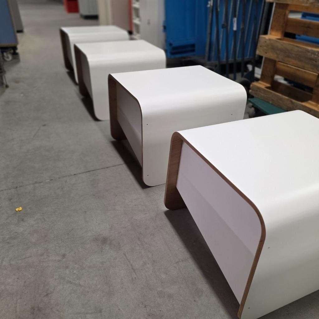 houten console houten kruk bank tafel van multiplex, Ophalen, Gebruikt, Hout