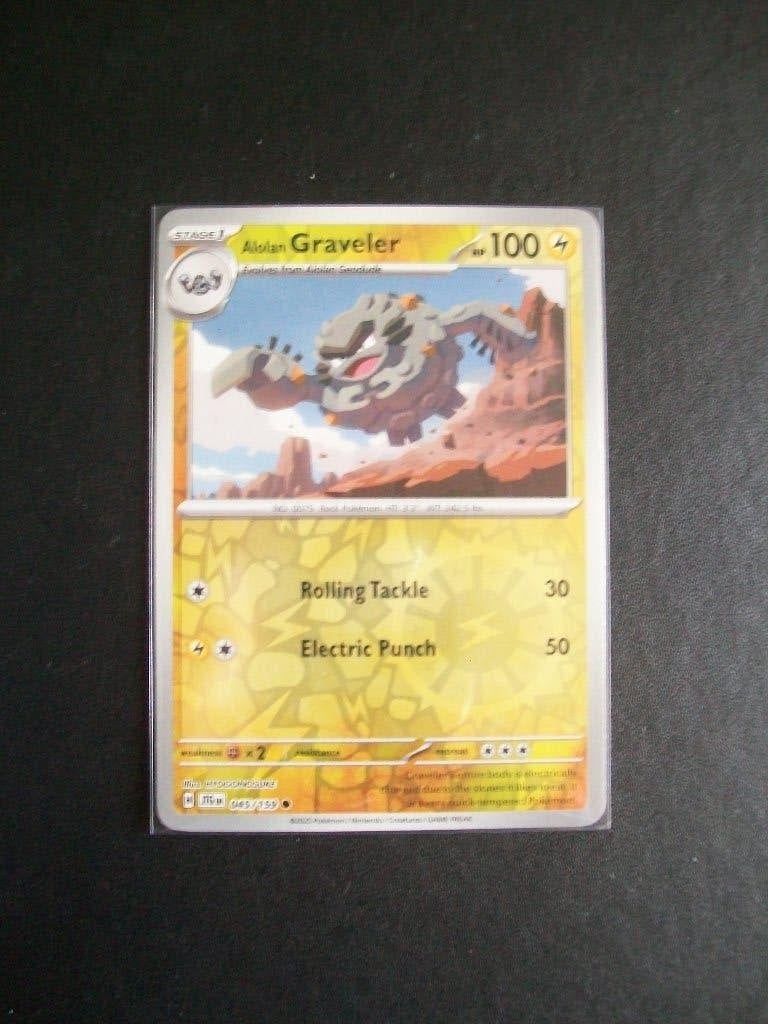 3073. Nieuwe Pokemon Kaart Holofoil Alolan GRAVELER HP 100, Verzenden, Nieuw, Losse kaart, Foil