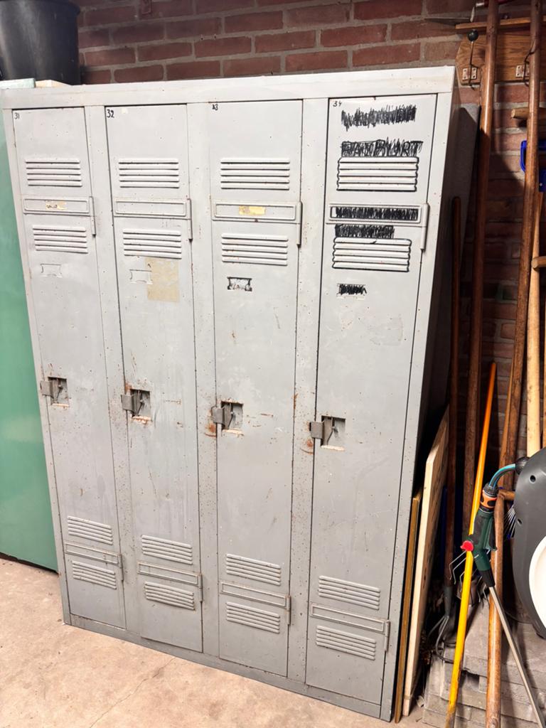 Vintage Industriële metalen lockerkast, Huis en Inrichting, Kasten | Lockerkasten, Ophalen, Gebruikt, Vintage Industriële