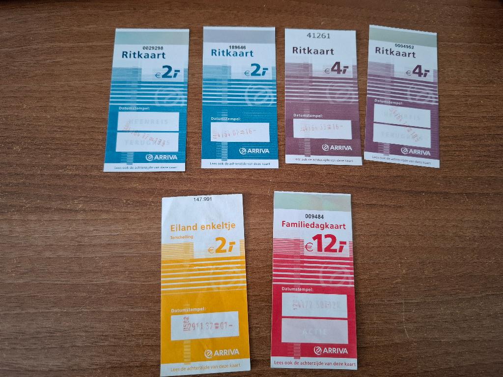 Gebruikte buskaartjes Arriva, Verzamelen, Spoorwegen en Tramwegen, Ophalen of Verzenden, Gebruikt, Bus of Metro, Kaart of Prent