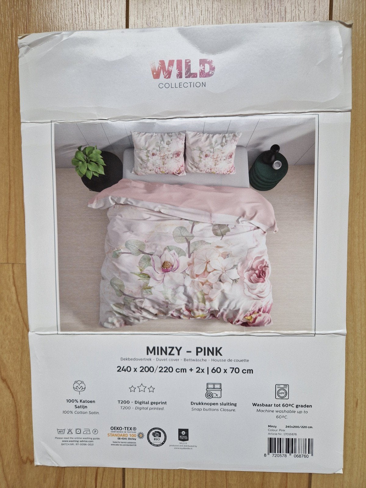 Dekbedovertrek Minzy - Pink, 240x200/220 cm, Ophalen of Verzenden, Zo goed als nieuw, Tweepersoons, Dekbedovertrek
