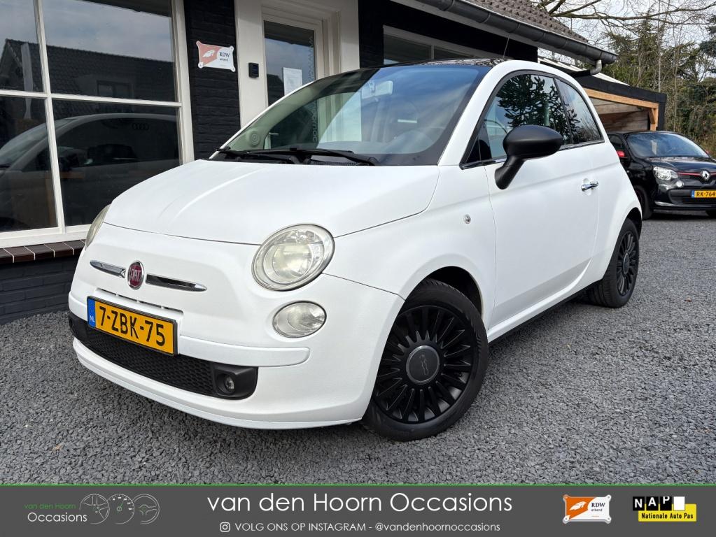 Fiat 500 1.2 PANODAK | AIRCO | APK 2027 | ELEK RAMEN, Auto's, Gebruikt, 4 cilinders, 840 kg, Wit