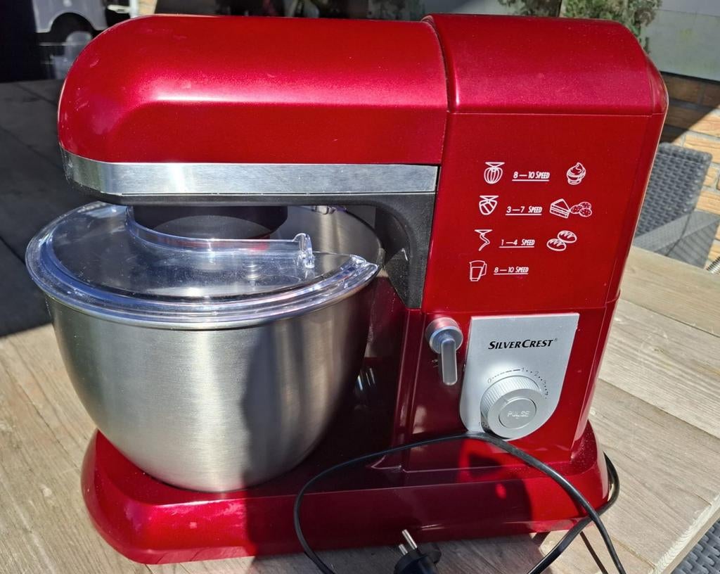 Silvercrest Keukenmachine - Rood, Witgoed en Apparatuur, Keukenmixers, Zo goed als nieuw, 3 tot 4 liter, 3 snelheden of meer, Ophalen