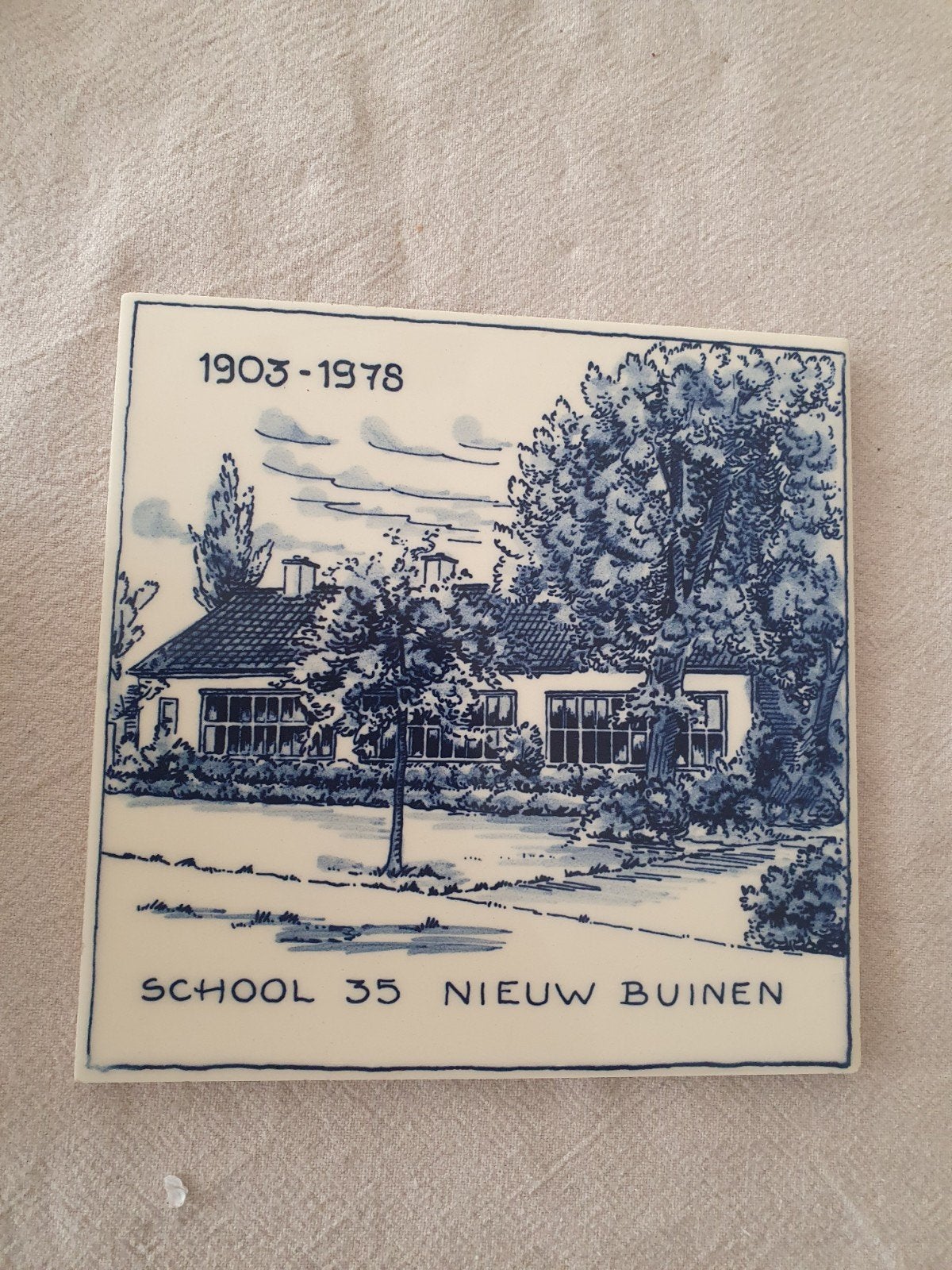 tegel goedewaagen school 35 Nieuw Buinen 1903 - 1978 75 jaar, Antiek en Kunst, Ophalen
