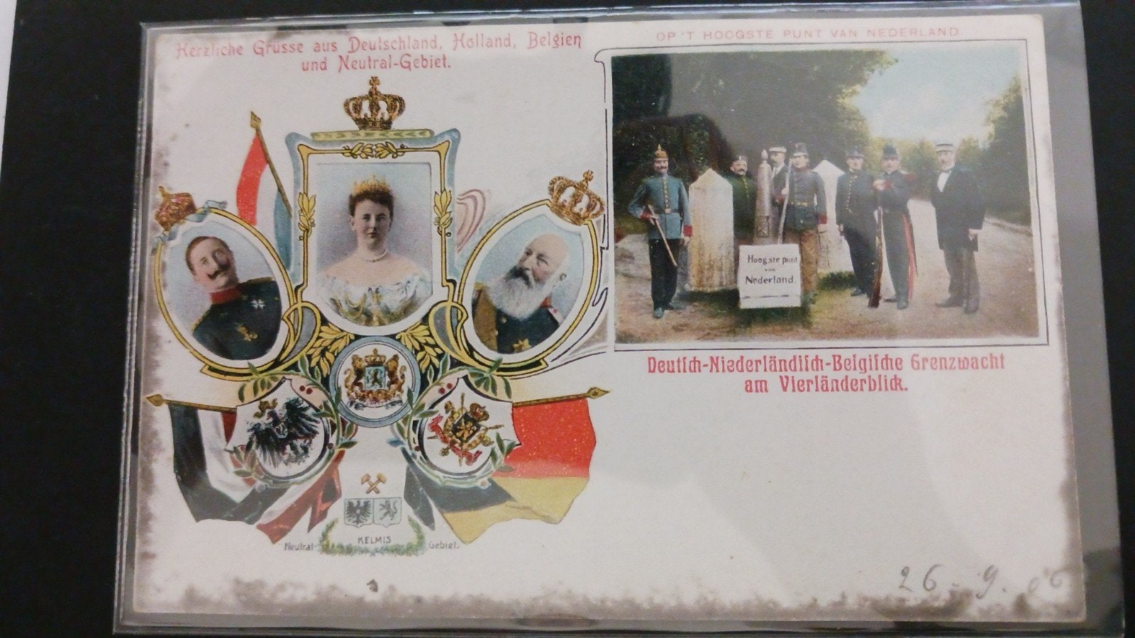 Vaals: Vierlandenpunt Grenswacht oud, Ophalen of Verzenden, Voor 1920, Gelopen, Limburg
