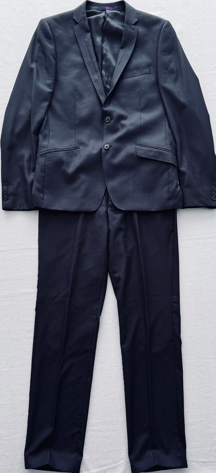 WE Fashion Herenpak Slim Fit – Wol & Zijde – Antraciet, Ophalen of Verzenden, Gedragen, Maat 48/50 (M), Grijs