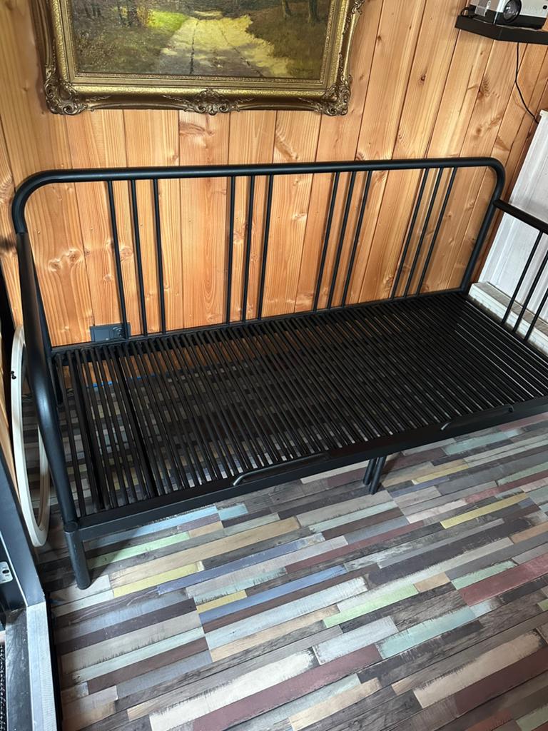 IKEA FRYESDAL onderstel bedbank 80/160x200, Ophalen, Zwart, 200 cm, 160 cm