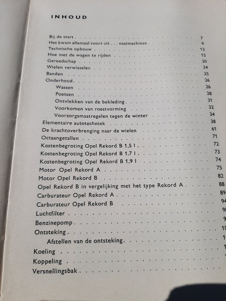 Instructieboekje opel rekord, Ophalen of Verzenden