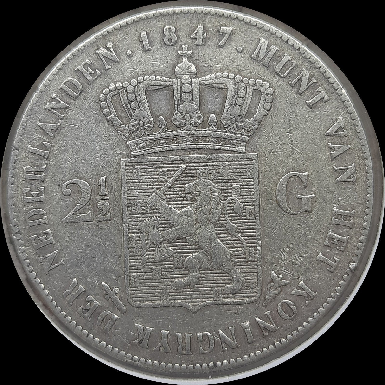 rijksdaalder 1847 Willem 2, Postzegels en Munten, Ophalen of Verzenden, 2½ gulden