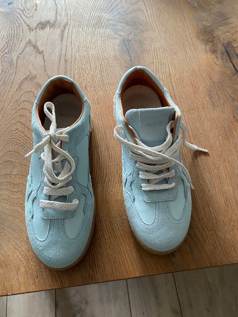 Dames sneakers, Ophalen, Blauw, Manfield, Sneakers of Gympen