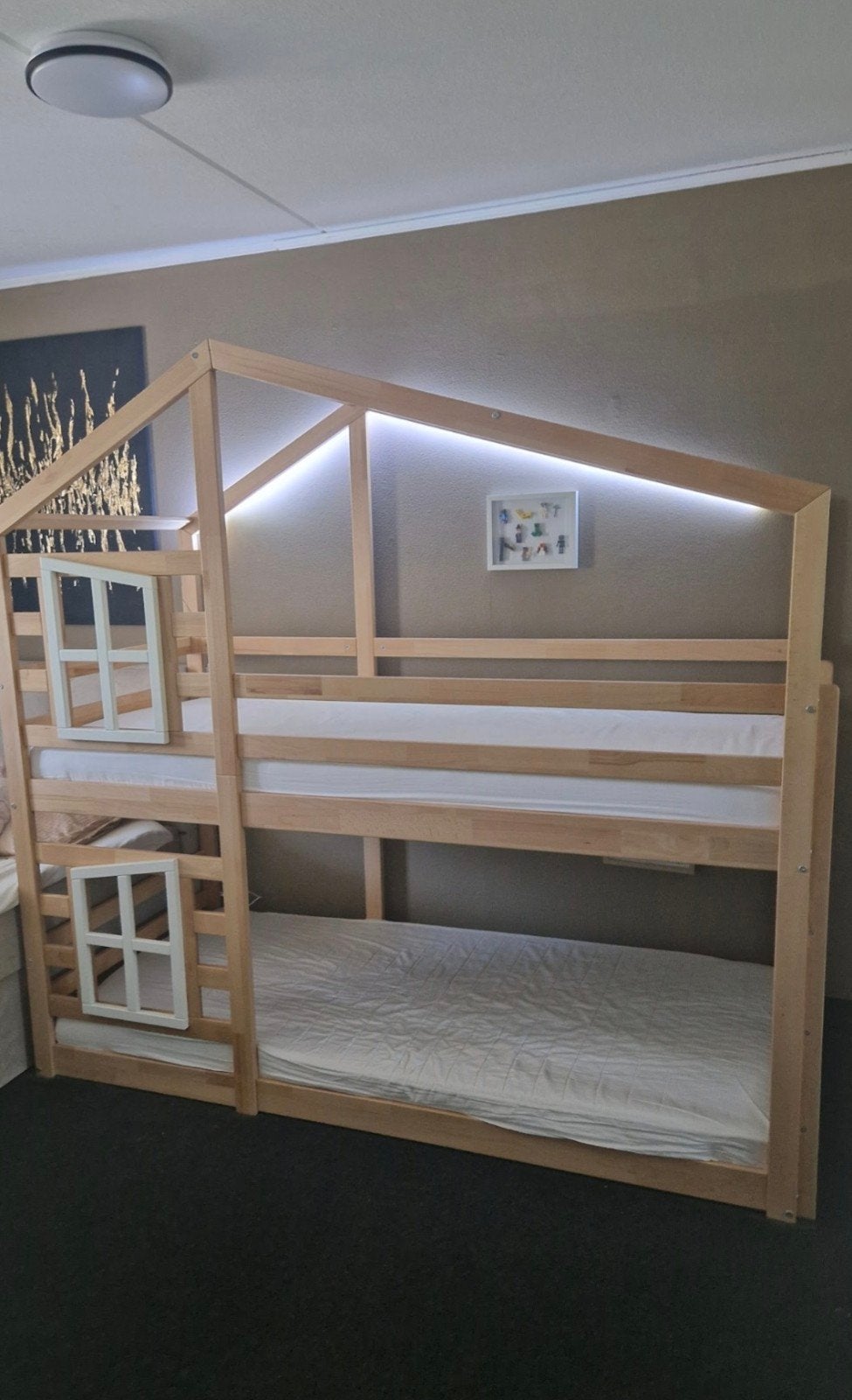stapelbed huisje, Kinderen en Baby's, Kinderkamer | Stapelbedden en Hoogslapers, Ophalen, Zo goed als nieuw, Stapelbed