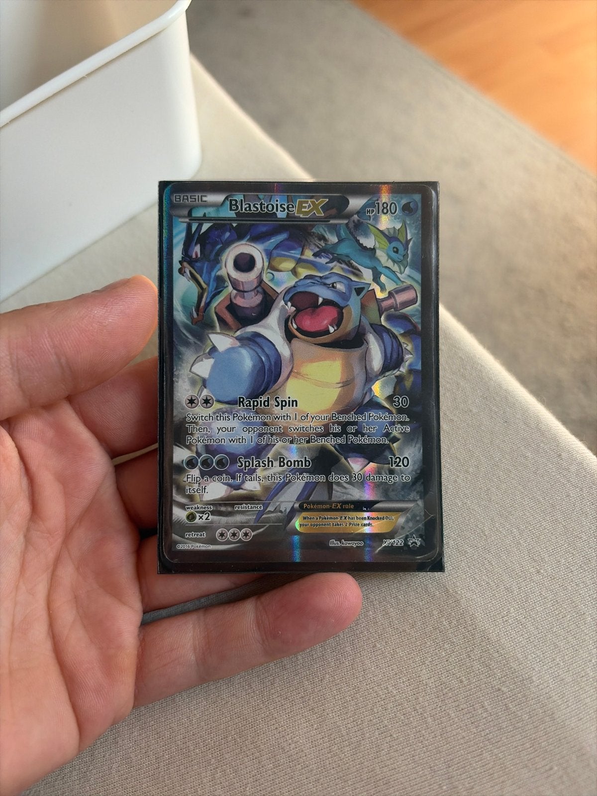 Blastoise EX Pokémon Kaart - Zeldzaam, Ophalen of Verzenden, Zo goed als nieuw, Losse kaart, Foil