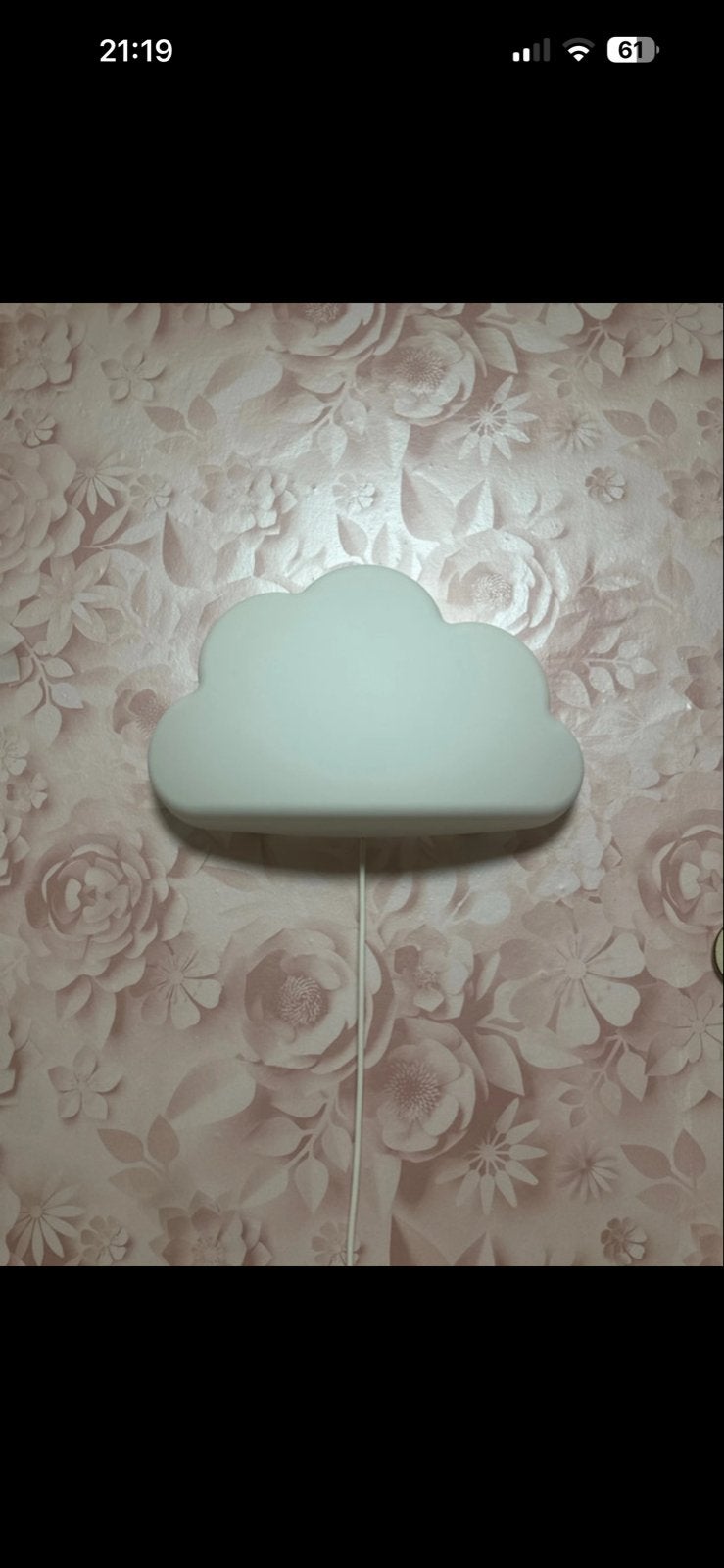 IKEA SMILA BLOMMA Wandlamp - Wolk, Ophalen, Wit, Gebruikt, Kunststof