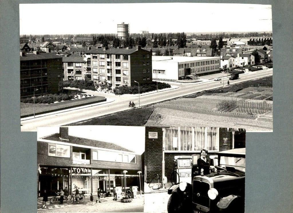 Roermond - Total Tankstation - Foto's - 1960, Verzenden, 1940 tot 1960, Limburg