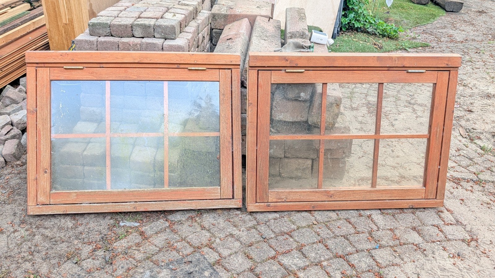 2 ramen 90x70 enkel glas voor schuurtje, Ophalen