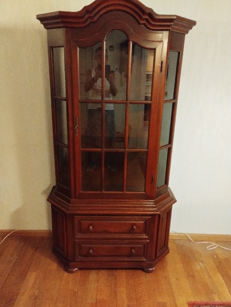 Prachtige klassieke mahonie vitrinekast/servieskast, Ophalen, Gebruikt, 100 tot 150 cm, Klassiek