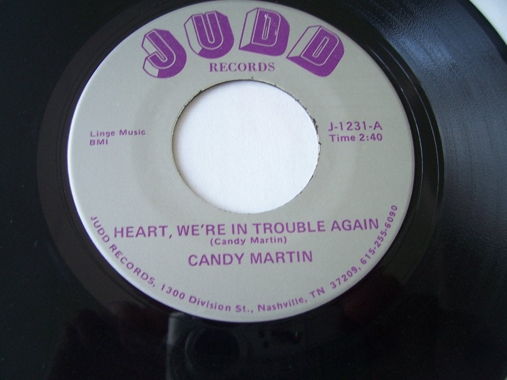 Candy Nartin / Judd 1231 / Heart we're in trouble again, Cd's en Dvd's, Gebruikt, Verzenden, Overige genres, 7 inch