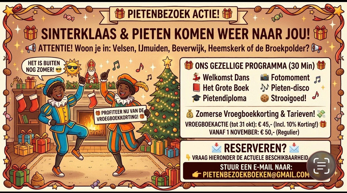 Pieten bezoek Sinterklaas bezoek, Meerdaags