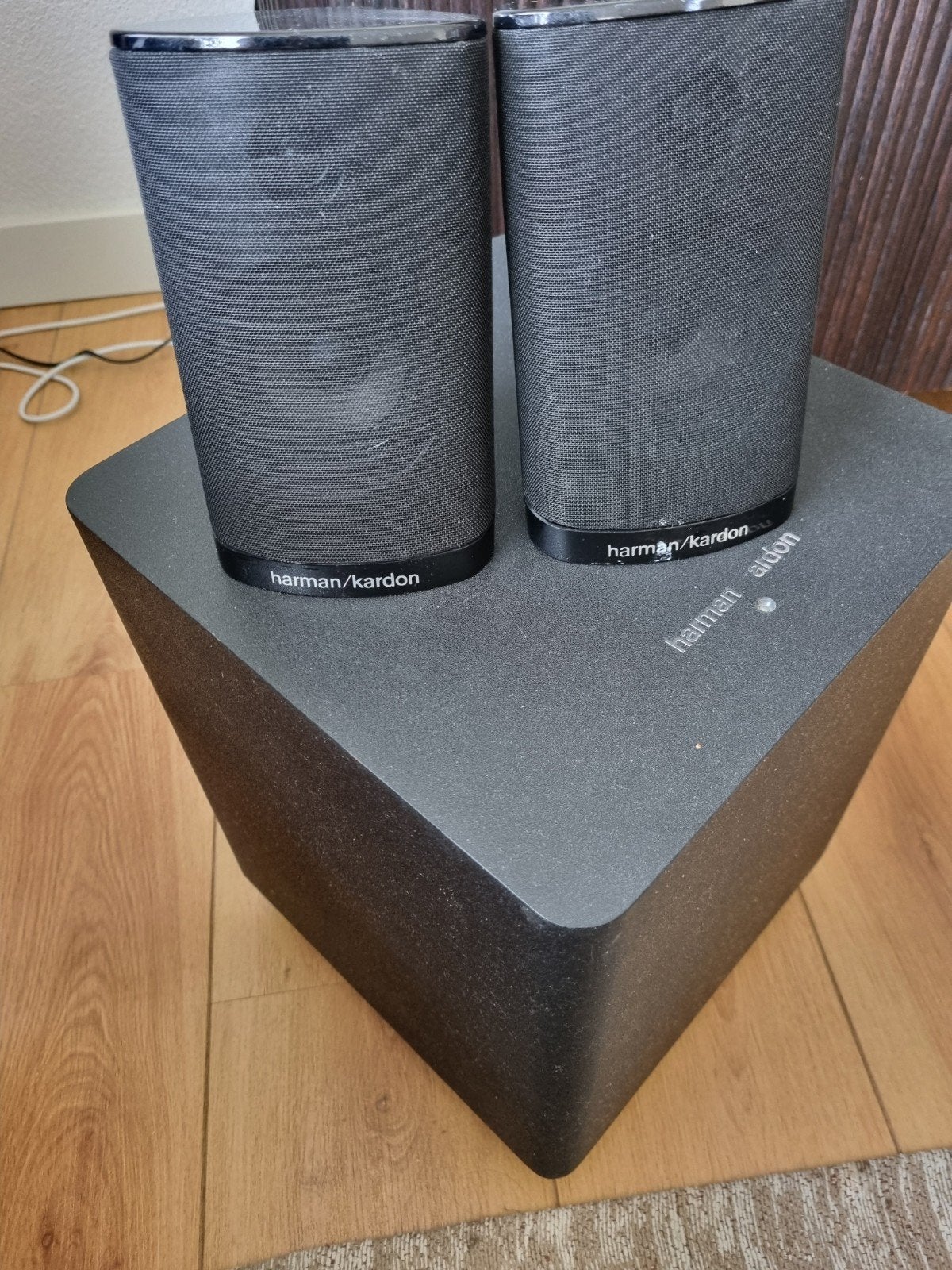Harman Kardon Subwoofer met 2 Satelliet Speakers, Gebruikt, Speakerset, Geschikt voor surround/home cinema, Harman Kardon