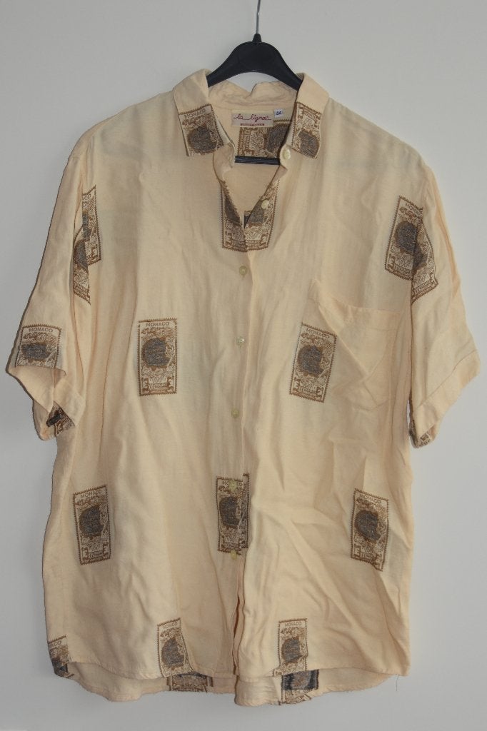Blouse La Ligna maat 44 korte mouw Monaco rally Monte Carlo, Verzenden, Gedragen, Maat 42/44 (L)