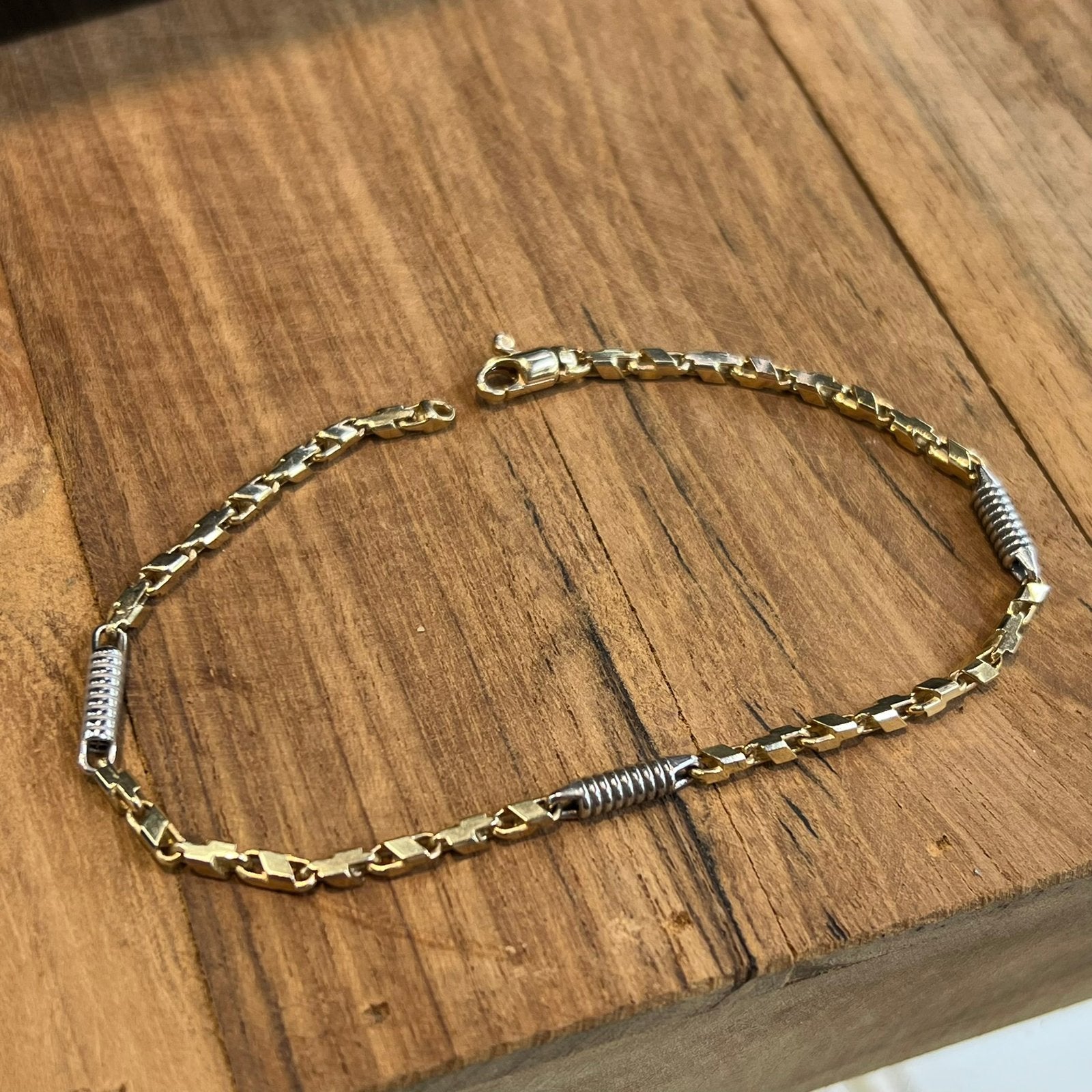 14k gouden armband massief monte carlo schakel, Ophalen of Verzenden, Nieuw, Goud
