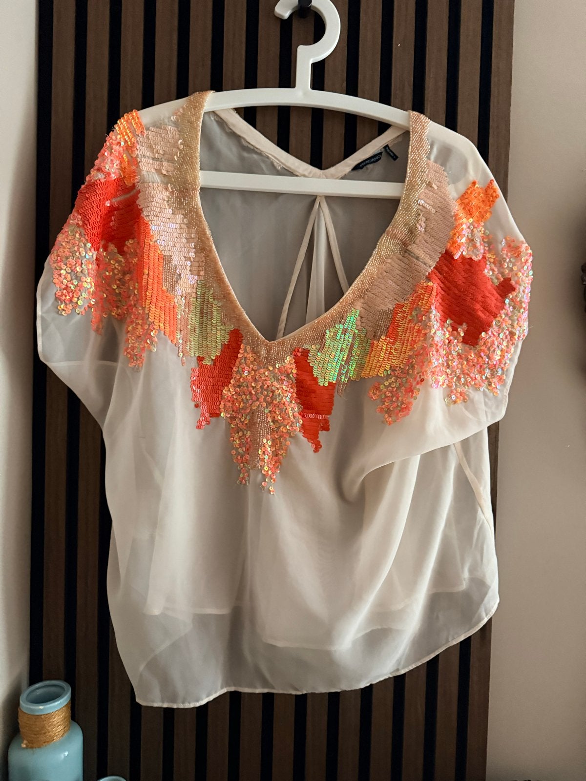 Guess Marciano top met pailletten, nieuw, Ophalen of Verzenden, Nieuw, Meerkleurig, Korte mouw