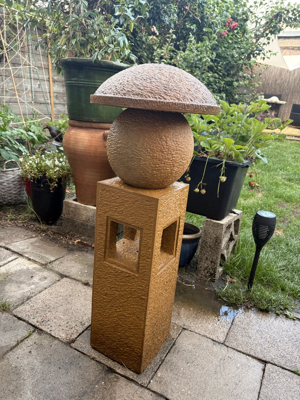 Thais zandstenen tuinornament, handgemaakt, 70 kg, Tuin en Terras, Tuinbeelden, Gebruikt, Overige typen, Steen, Ophalen