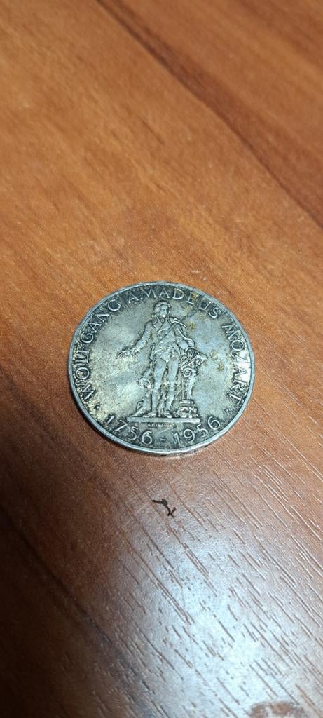 Oostenrijkse 25 Schilling zilveren munt 1956 Mozart, Ophalen of Verzenden, Oostenrijk, Losse munt, Zilver