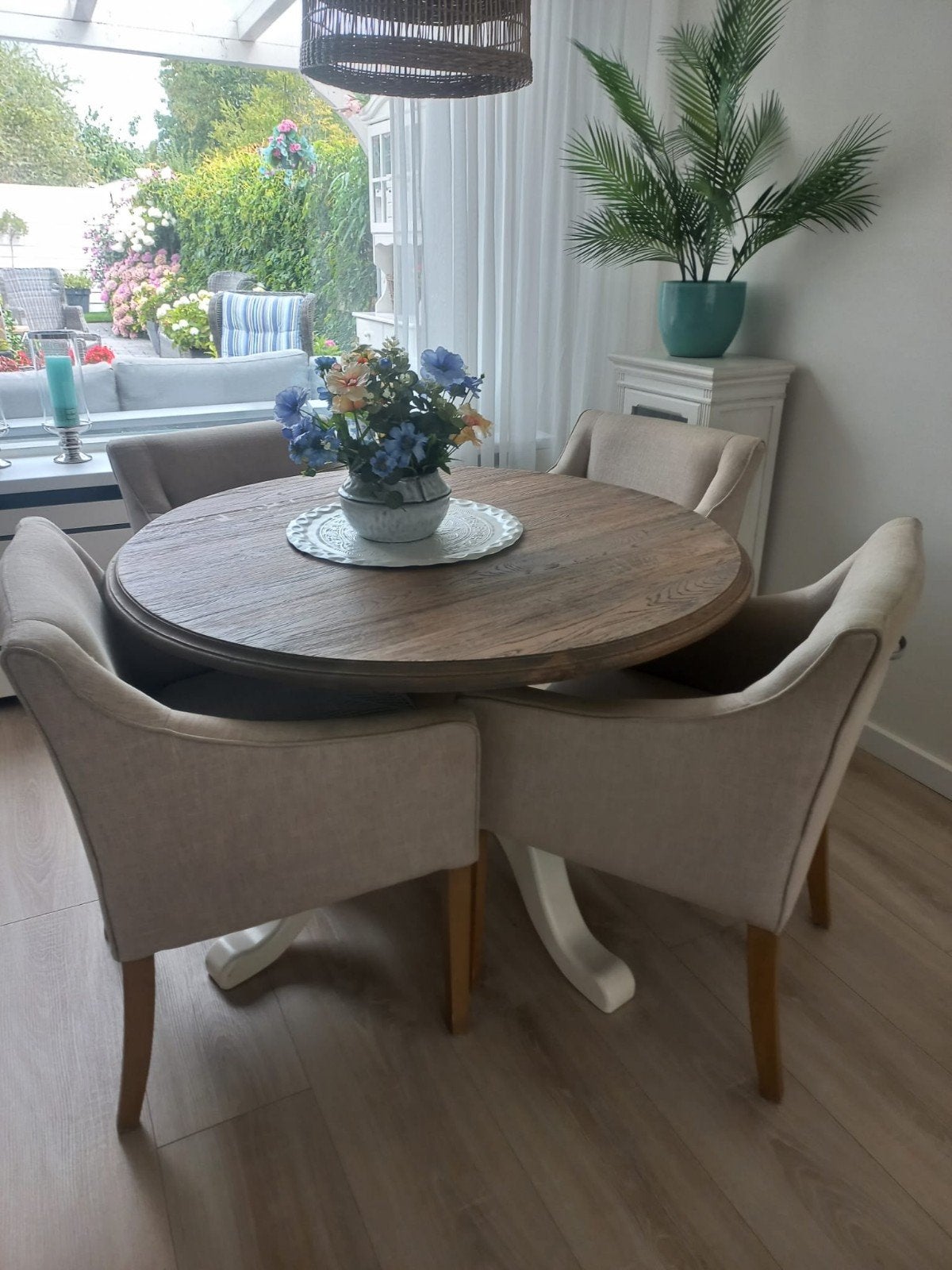 Riviera Maison Eethoek: Ronde Tafel met 4 Stoelen, Ophalen of Verzenden