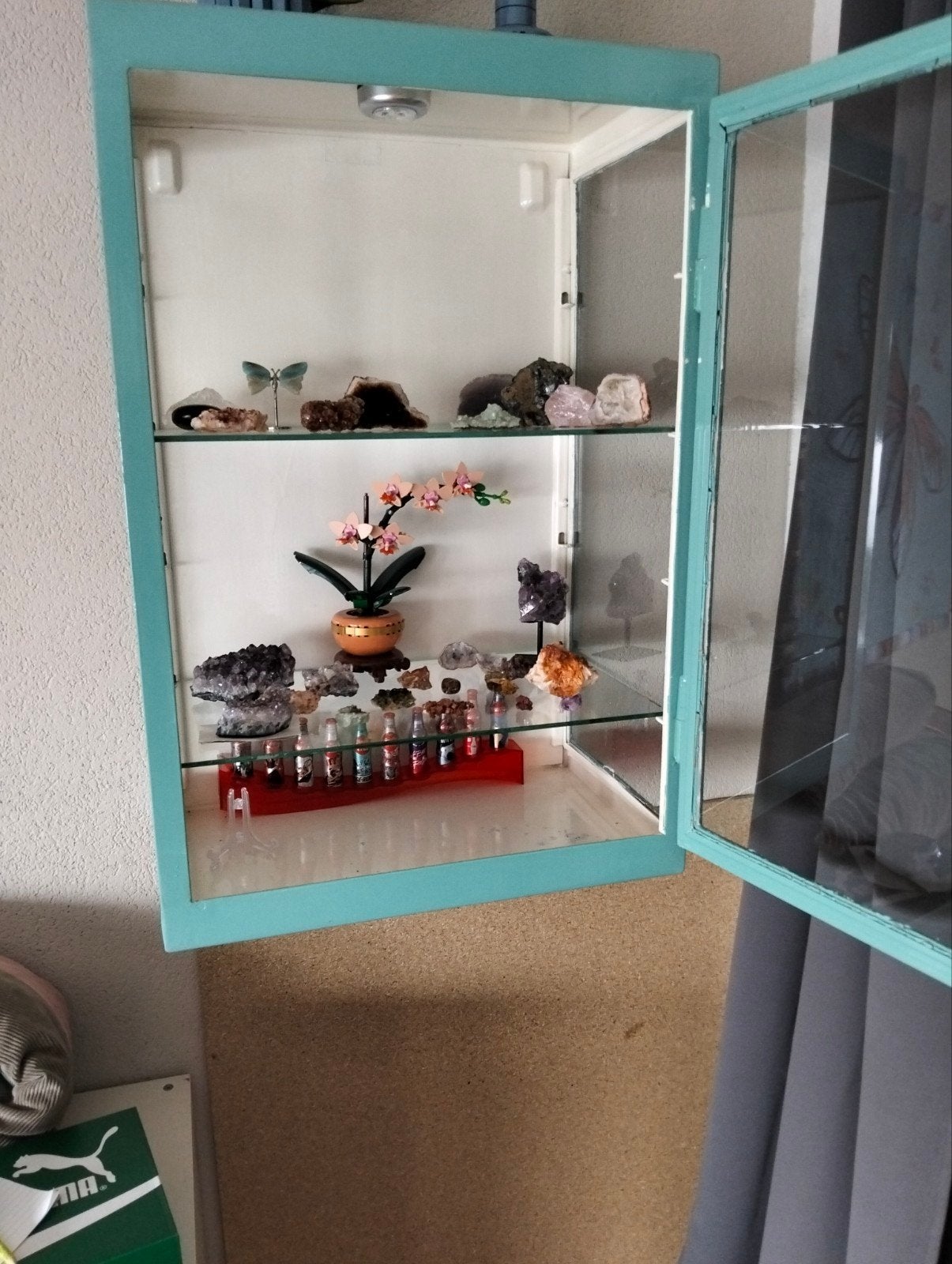 Metalen vitrinekast / apothekers kasten 2 stuks prijs per st, Ophalen, 50 tot 100 cm, Glas, Minder dan 100 cm