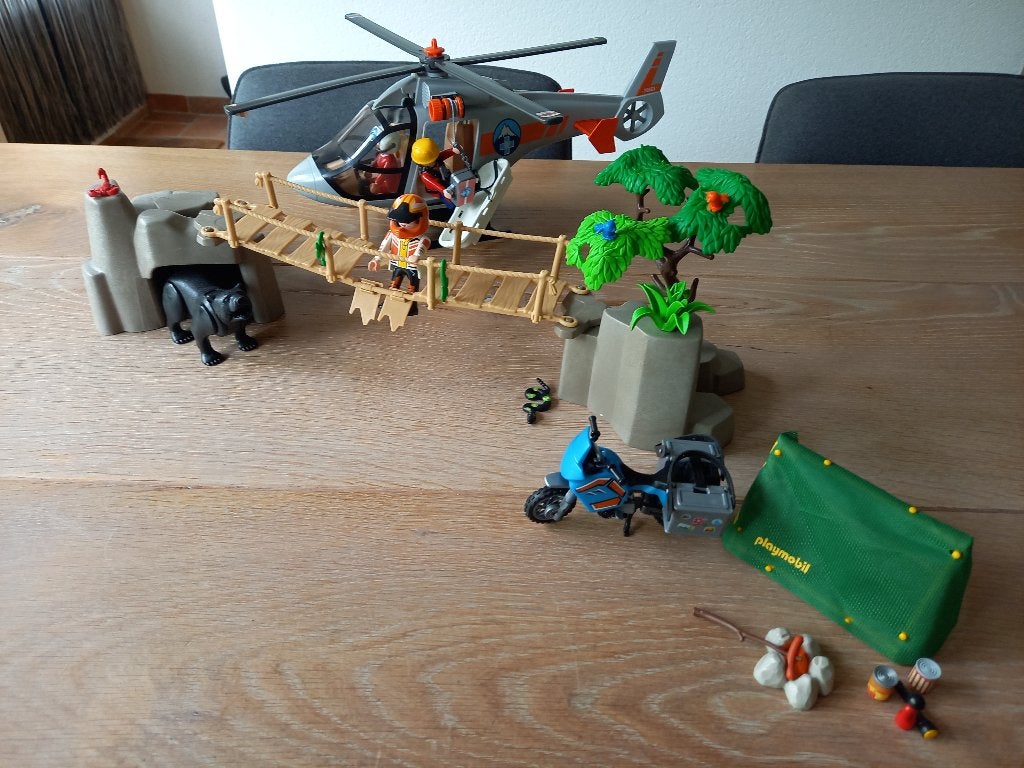 Playmobil Rescue helikopter reddingsactie - 70663 COMPLEET, Ophalen of Verzenden, Zo goed als nieuw, Complete set