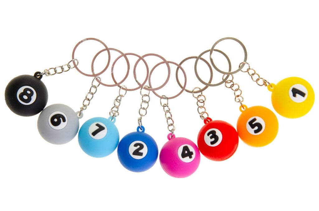 PARTIJ SLEUTELHANGER SOFT RUBBER BILJART BAL, ., Nieuw, Ophalen of Verzenden, .