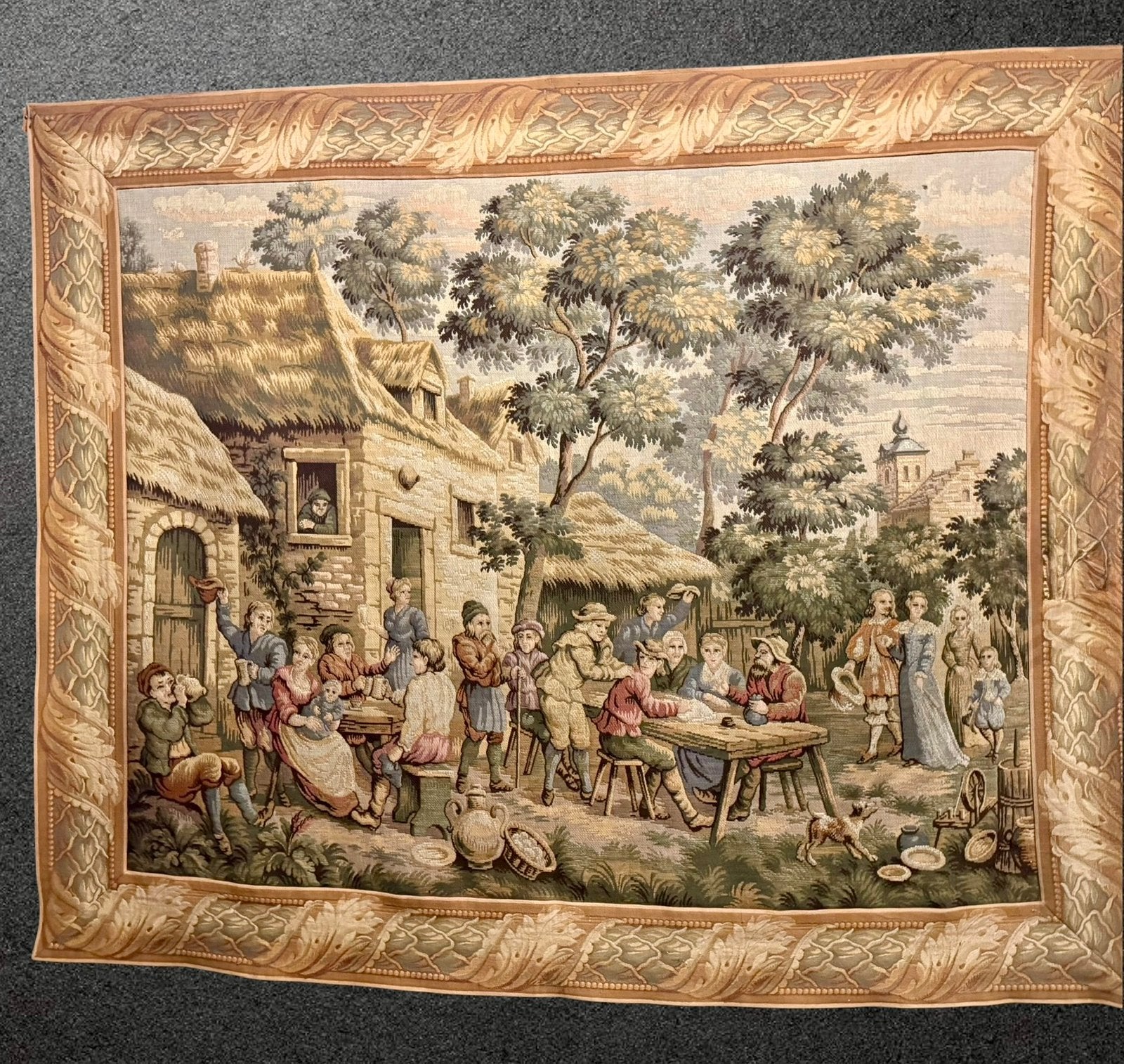 Frans wandtapijt - Gobelin - Aubusson-stijl – 170 x 150 cm, Ophalen of Verzenden