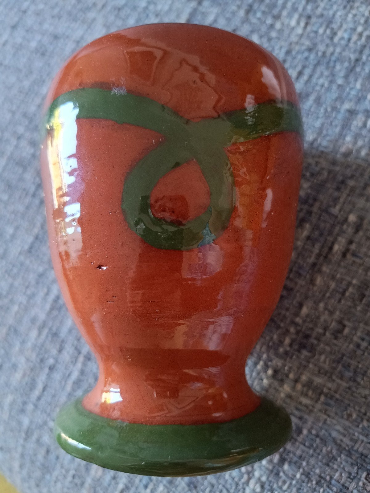 Vintage terracotta beker / kelk gesgneerd, Antiek en Kunst, Ophalen of Verzenden