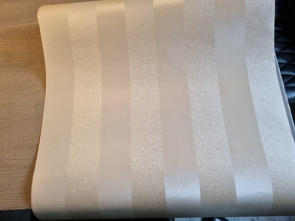 Eijffinger vinyl behang lichte banen beige voorradig, 75 m² of meer, Beige, Ophalen of Verzenden, Vinylbehang