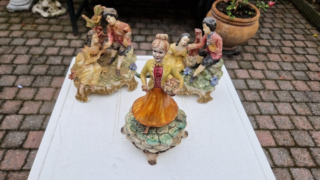 3 oude beelden van aardewerk, Verzamelen, Ophalen of Verzenden, Gebruikt, Mens