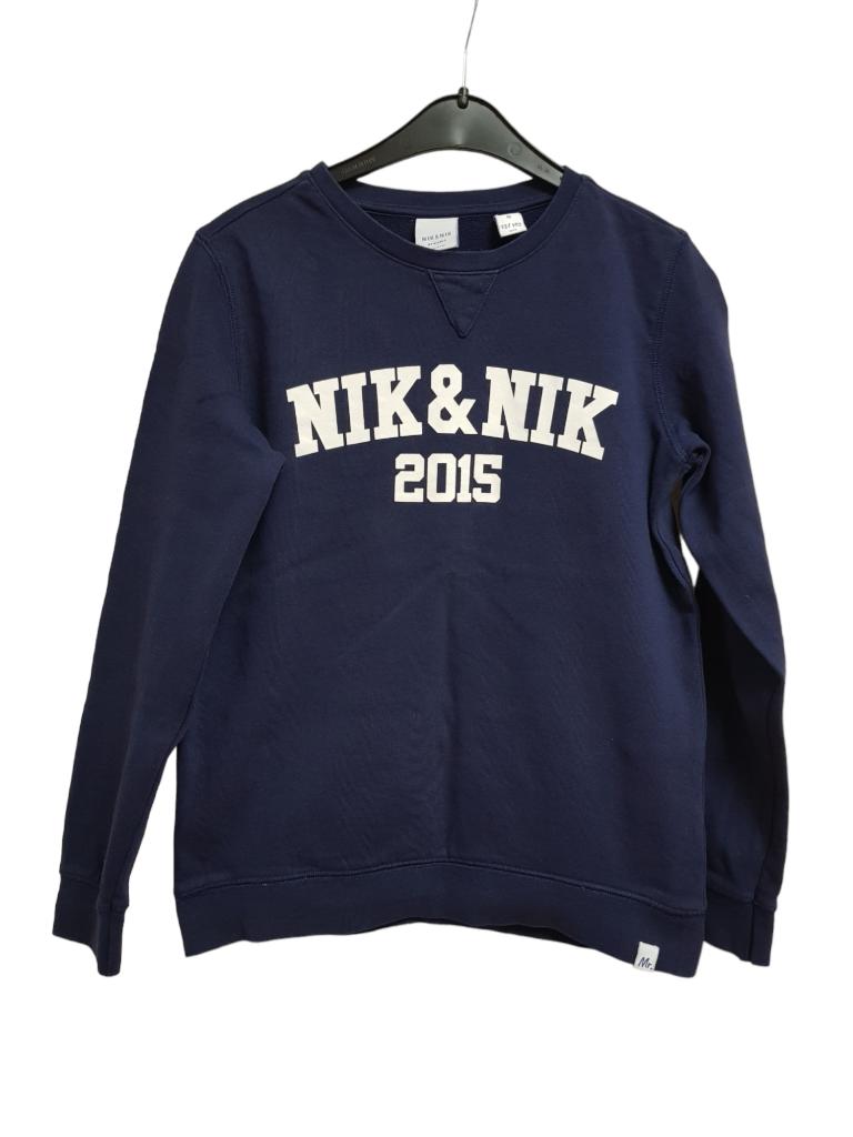 Mooie donker blauwe NIK&NIK sweater mt 12/152., Kinderen en Baby's, Kinderkleding | Maat 152, Trui of Vest, Nik&Nik, Zo goed als nieuw