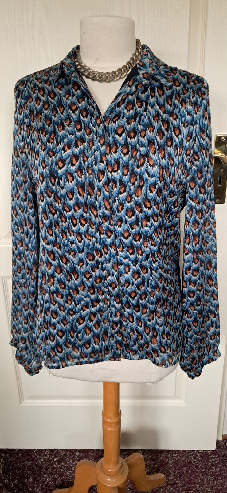 Fabienne Chapot blouse maat 38 viscose, Maat 38/40 (M), Blauw, Onbekend, Ophalen of Verzenden