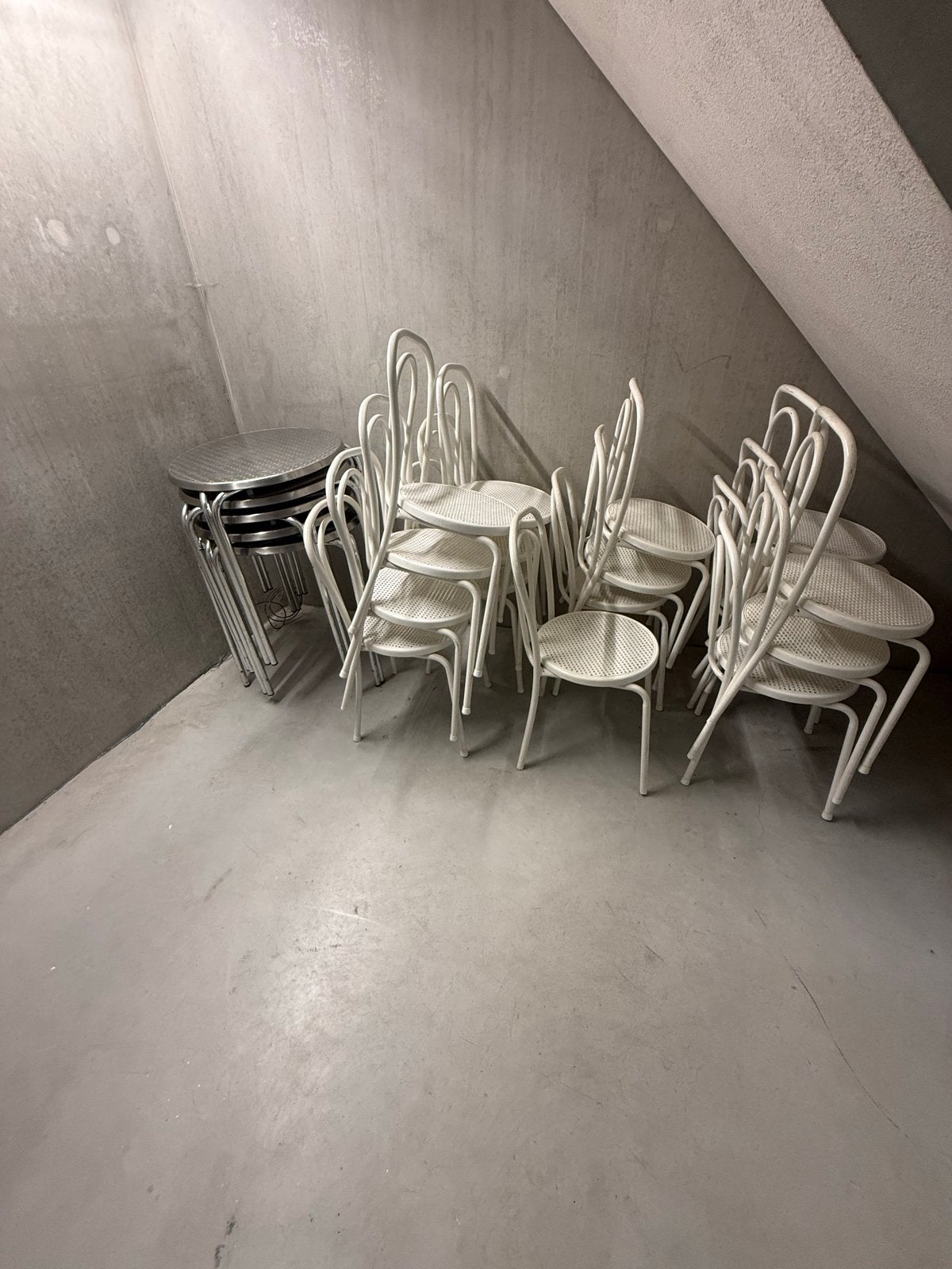 Terrasstoelen en -tafels set voor horeca, Ophalen of Verzenden, Gebruikt, Metaal