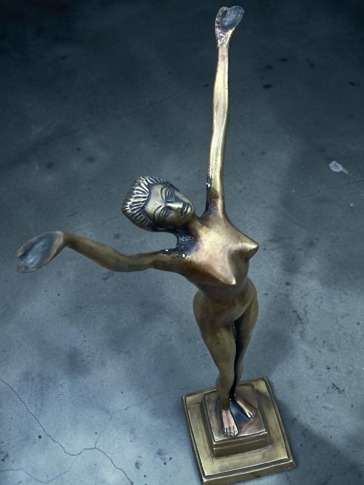 Vintage Bronzen Danseres Sculptuur - 41 cm hoog, Ophalen of Verzenden